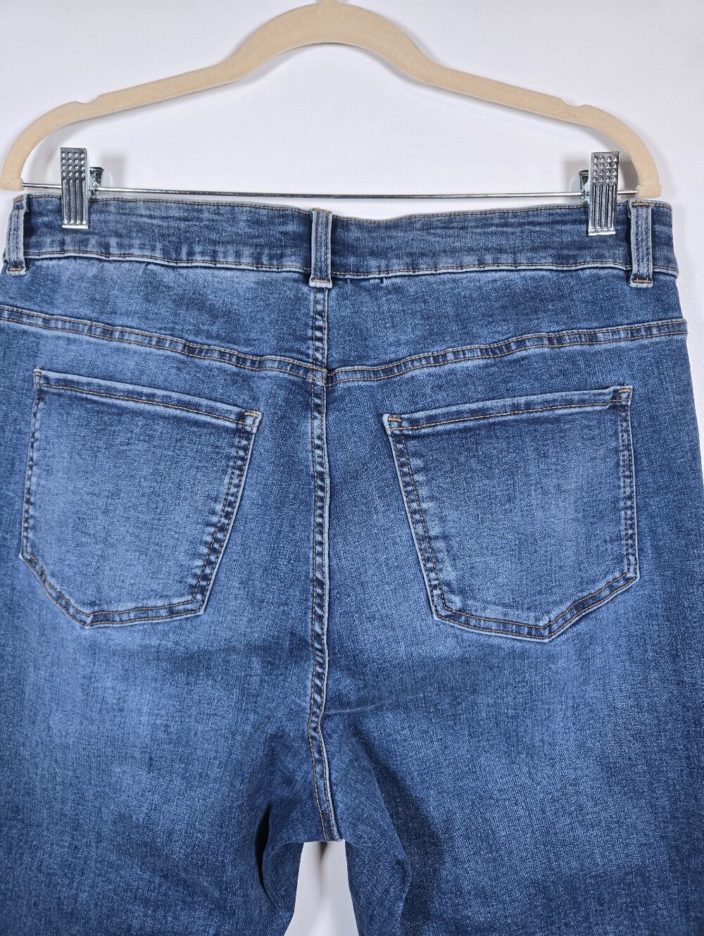 Universal Standard Seine High Rise Skinny Cuffed Cropped Denim Jeans Size 14 - Picture 8 of 14